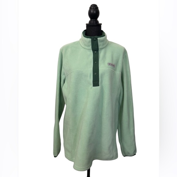 Columbia Sweaters - NWT Columbia Women's Benton Springs Half Snap Fleece Pullover XXL Mint Green